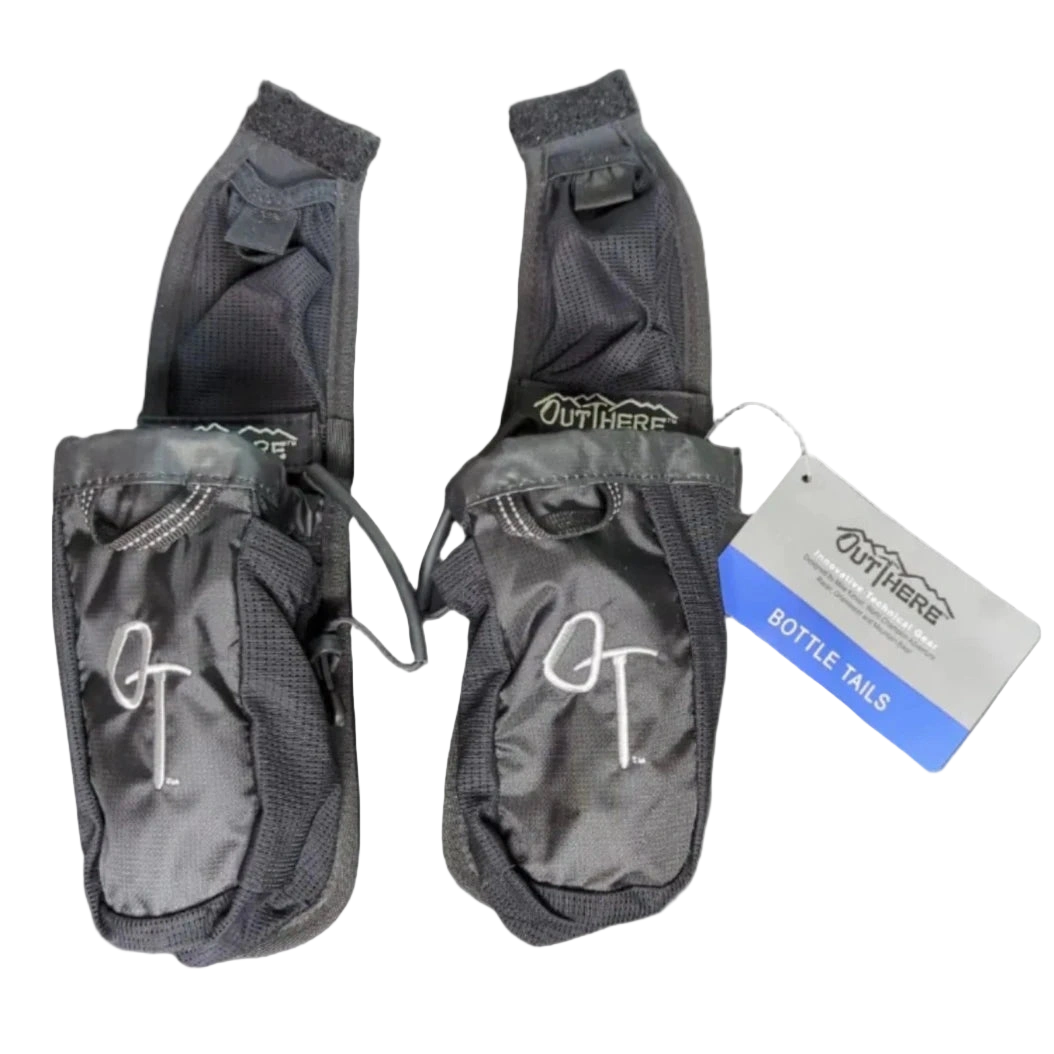 Two black bottle tails with 'OutThere' branding on a white background